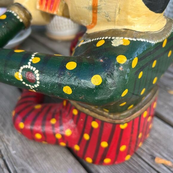 Vintage Set 4- Indian Handicraft Wooden Rajasthan Musicians Folk Art Statues - Picture 12 of 16